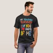 My Teacher Survived 100 Days Of Me Funny School Bo T-shirt (Voorkant volledig)
