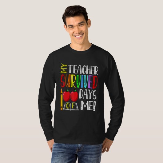 My Teacher Survived 100 Days Of Me Funny School T-shirt (Voorkant volledig)
