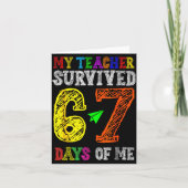 My Teacher Survived 67 Days Of Me Funny Students T Kaart (Voorkant)