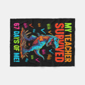 My Teacher Survived 67 Days Of School 67 Meme Dino Fleece Deken (Voorkant (Horizontaal))