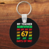My Teacher Survived 67 Days Of School Funny 6-7 67 Sleutelhanger (Voorkant)