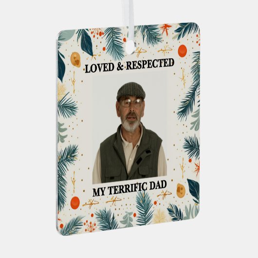 My Terrific Dad™ Ornaments (Customize It!) Metalen Ornament (Voorkant Rechts)