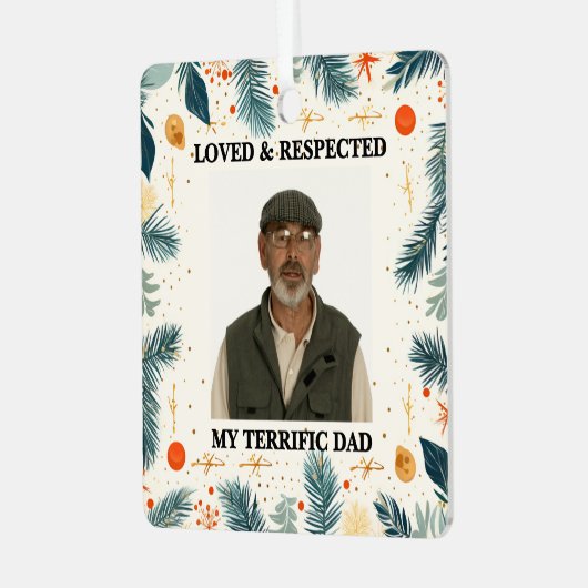 My Terrific Dad™ Ornaments (Customize It!) Metalen Ornament (Voorkant links)