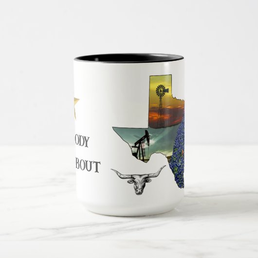 My Texas - Illustrated map outline - personalize Mok (Midden)