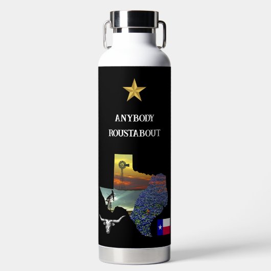 My Texas - Illustrated map outline - personalize Waterfles (Voorkant)
