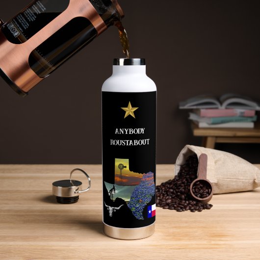 My Texas - Illustrated map outline - personalize Waterfles (Koffie (Gedraaid)  )