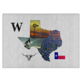 My Texas - map outline-steer-derrick-windmill Snijplank (Voorkant)