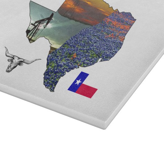 My Texas - map outline-steer-derrick-windmill Snijplank (Hoek)