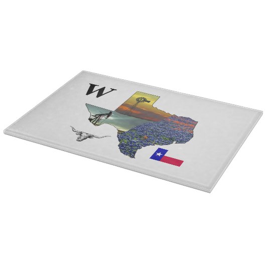 My Texas - map outline-steer-derrick-windmill Snijplank (Hoek)