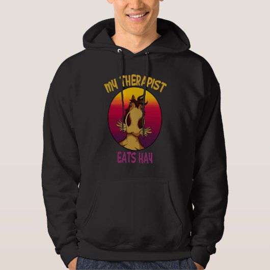 my therapist eats hay Horses Stable Riding Rider R Hoodie (Voorkant)