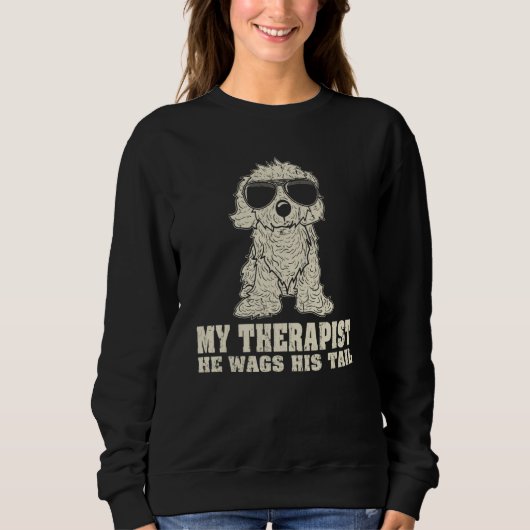 My Therapist He Wags His Tail Cavapoo Trui (Voorkant)