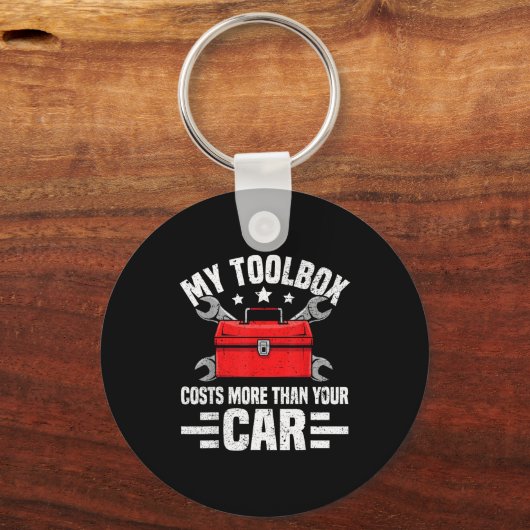 My Toolbox Costs More Than Your Car Funny Auto Mec Sleutelhanger (Voorkant)