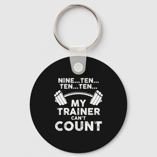 My Trainer Can't Count Funny Gym Workout Long Slee Sleutelhanger (Voorkant)