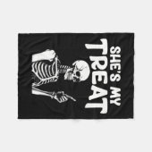 My Treat Skeleton bijpassende Halloween kostuum sc Fleece Deken (Voorkant (Horizontaal))