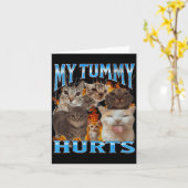 My Tummy Hurts Funny Cat Meme Bootleg Graphic  Kaart (Gele Bloem)