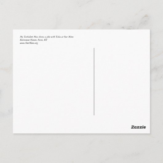 My Turbulent Miss with Taba Postcard Briefkaart (Achterkant)