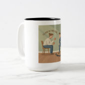 My Two Cents Tweekleurige Koffiemok (Voorkant links)