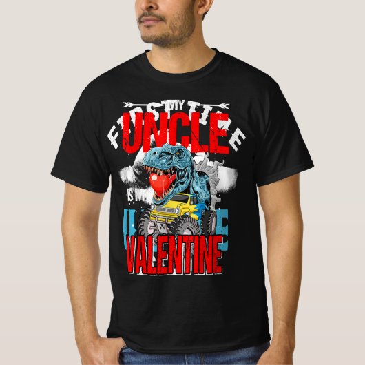 My Uncle is My Valentine Dinosaur T-Shirt (Voorkant)