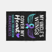 My Uncle's Wings Cover Heart Suicide Awareness Rib Fleece Deken (Voorkant (Horizontaal))