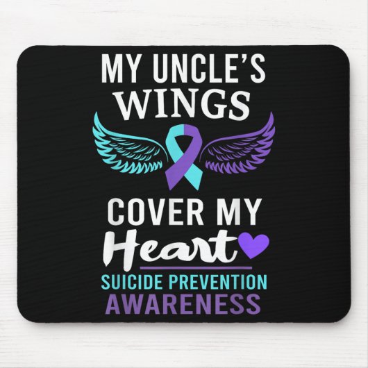 My Uncle's Wings Cover Heart Suicide Awareness Rib Muismat (Voorkant)