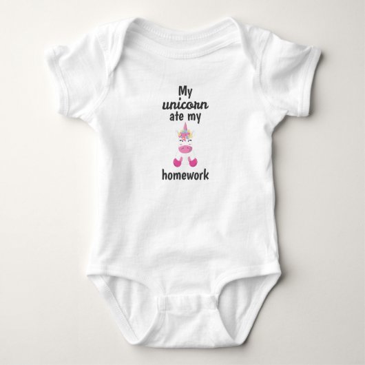 My Unicorn Ate My Homework Romper (Voorkant)