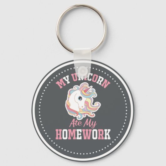 My Unicorn Ate My Homework Sleutelhanger (Voorkant)