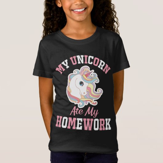 My Unicorn Ate My Homework T-shirt (Voorkant)