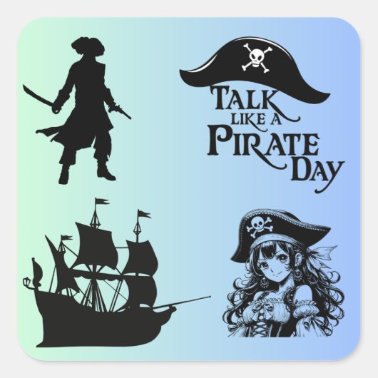 My Unique Pirate Sticker: Avontuur wacht op u Vierkante Sticker (Voorkant)