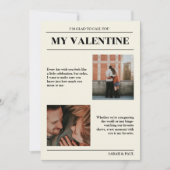 My Valentine Customizable Newspaper Photos Card  Kaart (Voorkant)