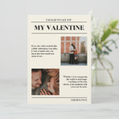 My Valentine Customizable Newspaper Photos Card  Kaart (Staand voorkant)