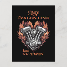 My Valentine has a V-Twin, Biker style Briefkaart