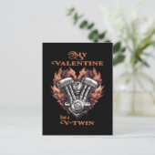 My Valentine has a V-Twin, Biker style Briefkaart (Staand voorkant)