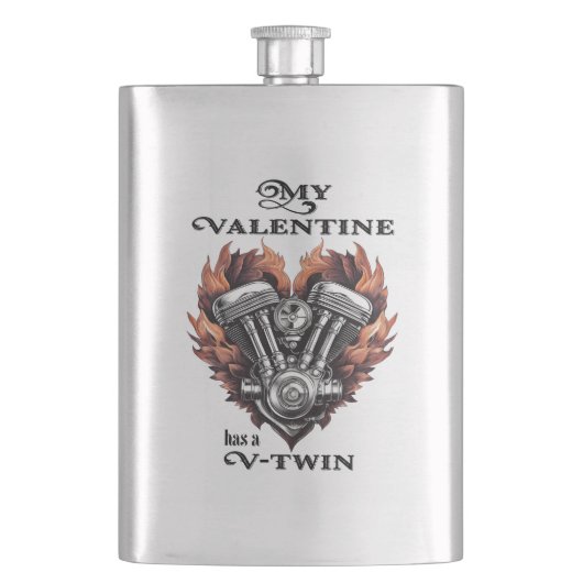 My Valentine has a V-Twin, Biker style Flacon (Voorkant)