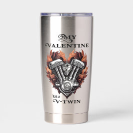 My Valentine has a V-Twin, Biker style Geïsoleerde Drinkbeker