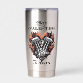 My Valentine has a V-Twin, Biker style Geïsoleerde Drinkbeker (Voorkant)