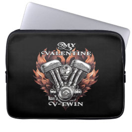 My Valentine has a V-Twin, Biker style Laptop Sleeve