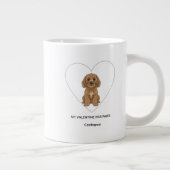 My Valentine Has Paws Cockapoo Personalise Grote Koffiekop (Rechts)