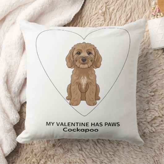 My Valentine Has Paws Cockapoo Personalise Kussen (Deken)