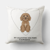My Valentine Has Paws Cockapoo Personalise Kussen (Voorkant)
