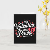 My Valentine Has Paws Cute Pet Valentine  Kaart (Gele Bloem)