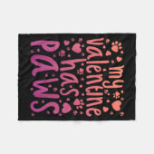 My Valentine Has Paws  Fleece Deken (Voorkant (Horizontaal))