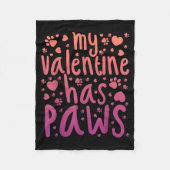 My Valentine Has Paws Fleece Deken (Voorkant)