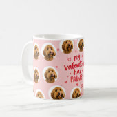 My Valentine Has Paws Personalized Dog Photo Koffiemok (Voorkant links)