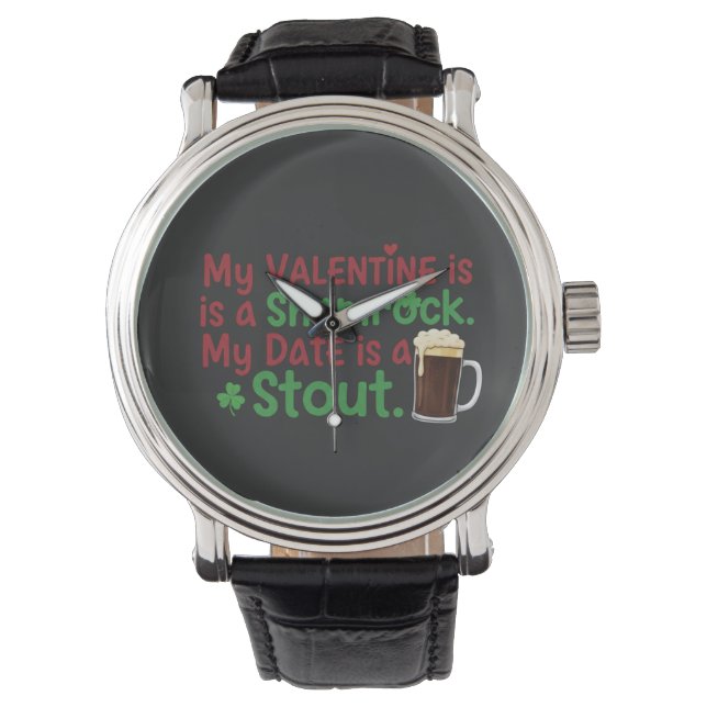 My Valentine is a Shamrock Funny St. Patrick's Day Horloge (Voorkant)