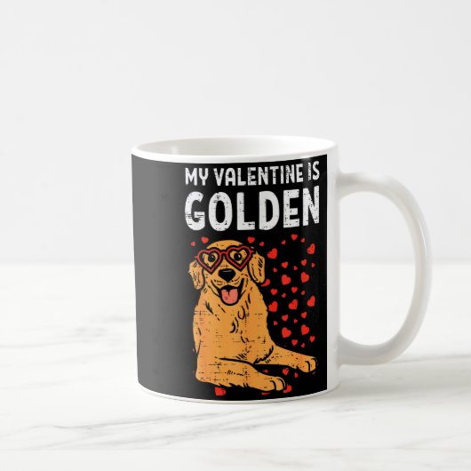 My Valentine Is Golden Retriever Valentines Day Pe Koffiemok (Rechts)