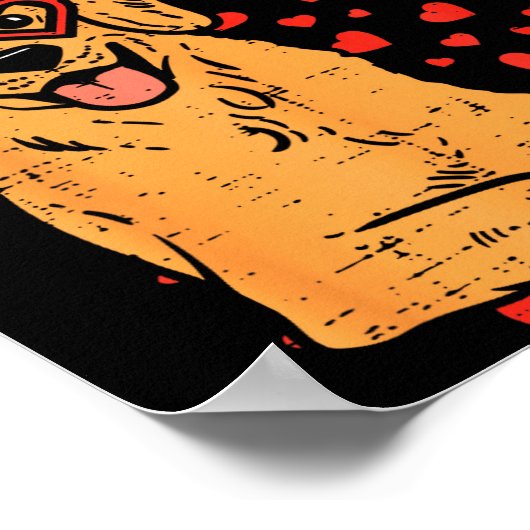 My Valentine Is Golden Retriever Valentines Day Pe Poster (Hoek)