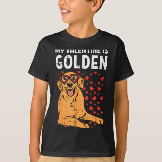 My Valentine Is Golden Retriever Valentines Day Pe T-shirt (Voorkant)