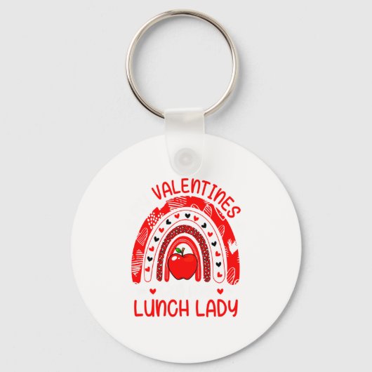 My Valentines Call Me Lunch Lady Rainbow Valentine Sleutelhanger (Voorkant)
