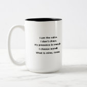 My Value Isn’t Negotiable | Power Self-Love Mug Tweekleurige Koffiemok (Links)