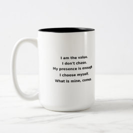 My Value Isn’t Negotiable | Power Self-Love Mug Tweekleurige Koffiemok